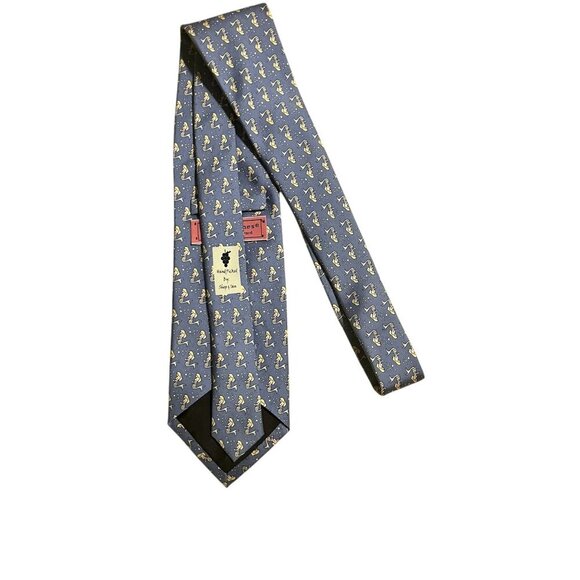 Vineyard Vines Blue Mermaid Print Silk Tie neck tie - Picture 4 of 7